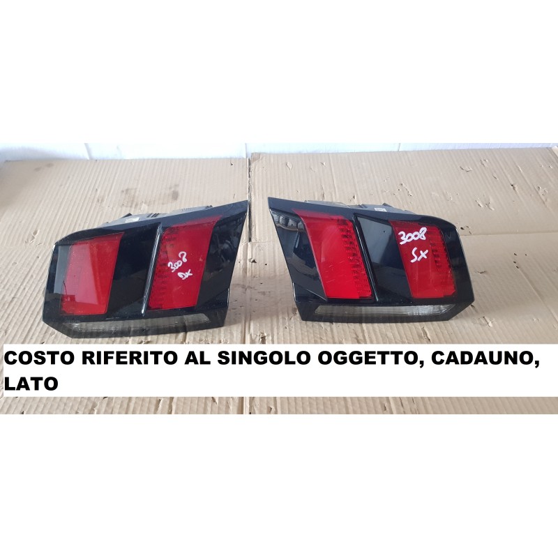 PEUGEOT 3008 FANALE FANALINO STOP INTERNO PORTELLONE BAGAGLIAIO POSTERIORE SX-DX