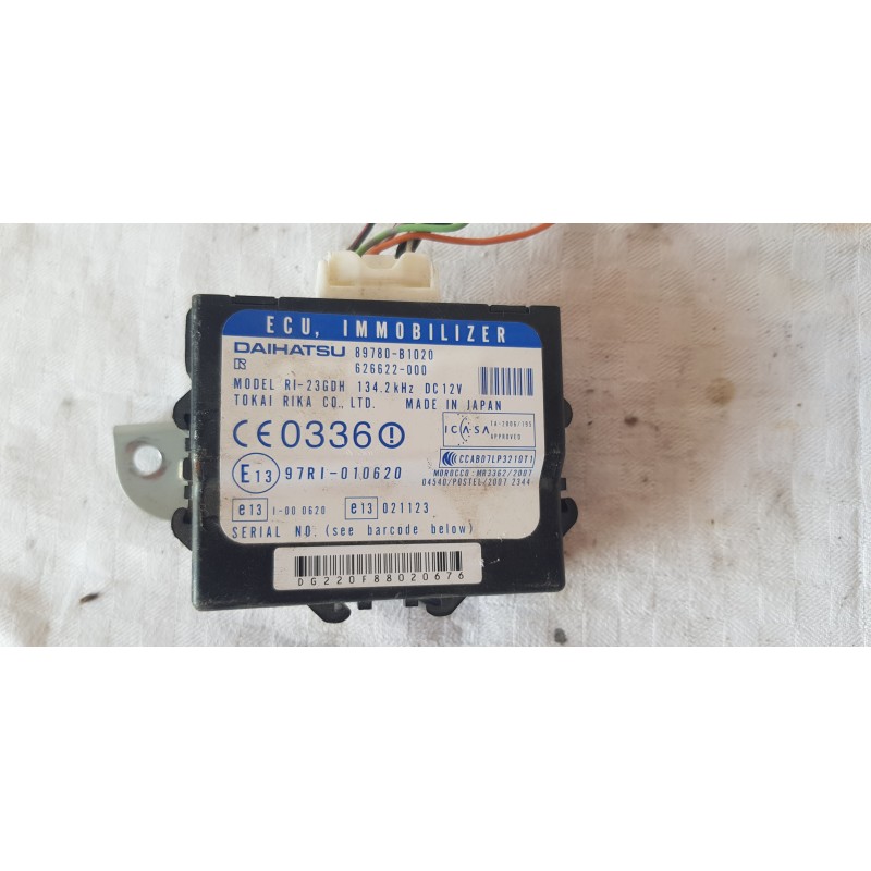 DAIHATSU TREVIS CENTRALINA IMMOBILIZER ECU IMMOBILIZZATORE 89780-B1020 RI-23GDH